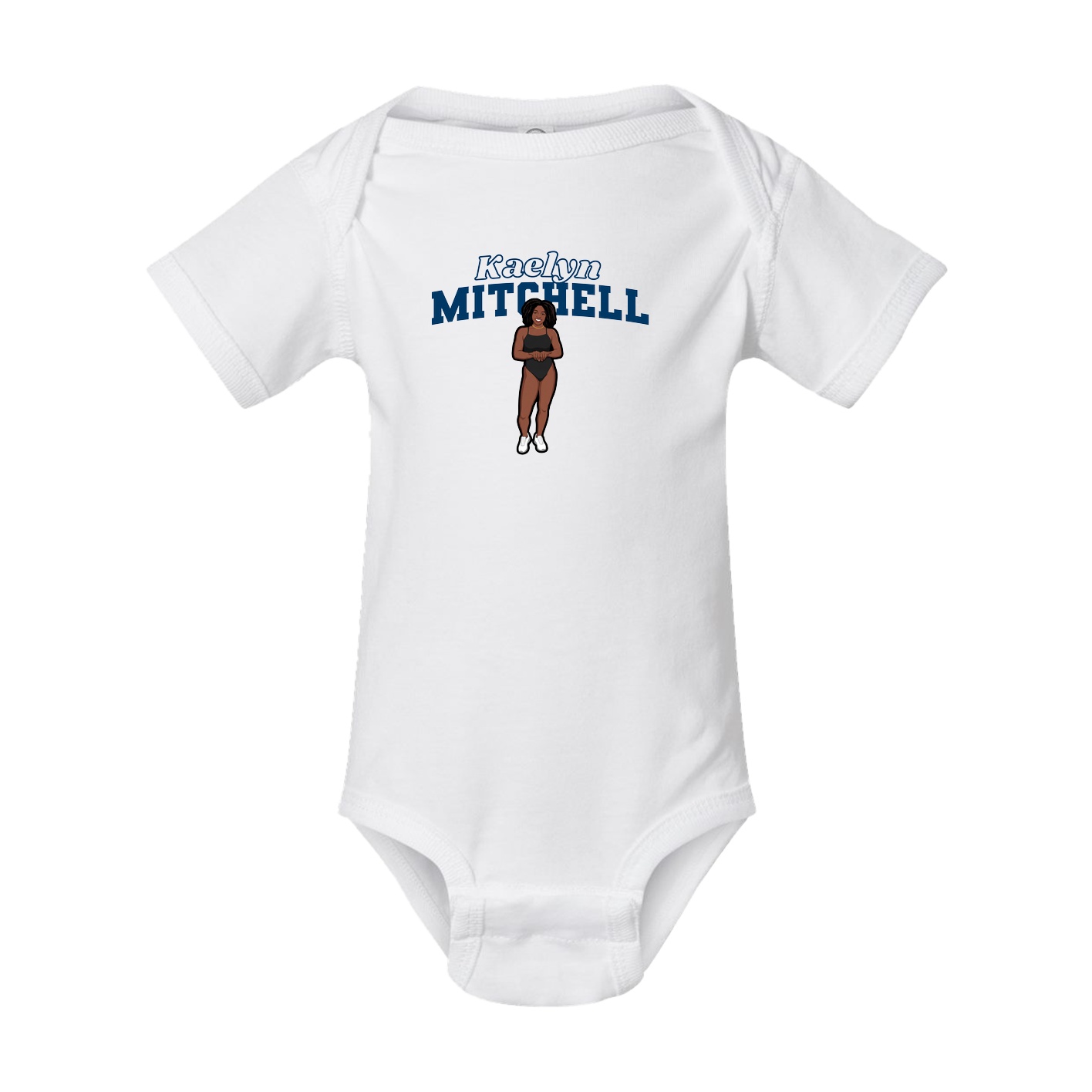 Baby Onesie — Name Arch in White