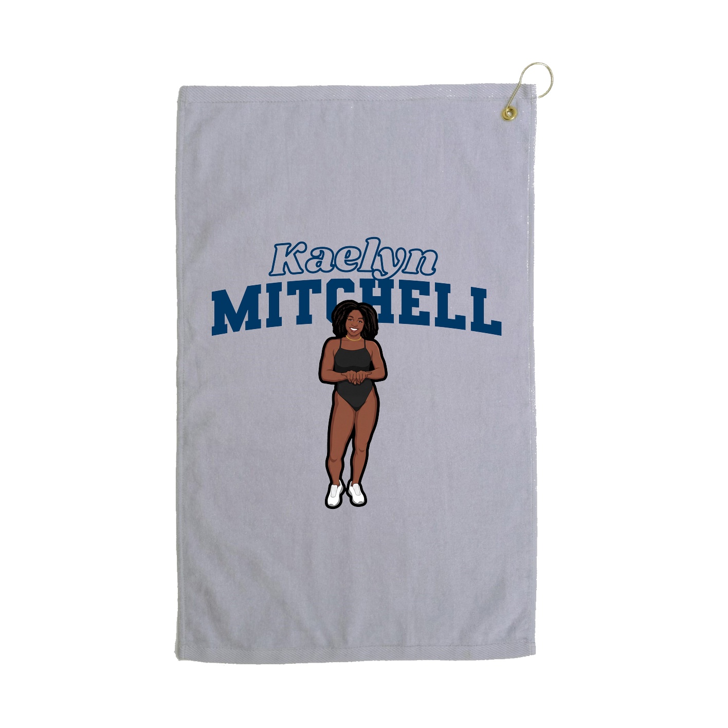 Golf Towel — Name Arch in Grey