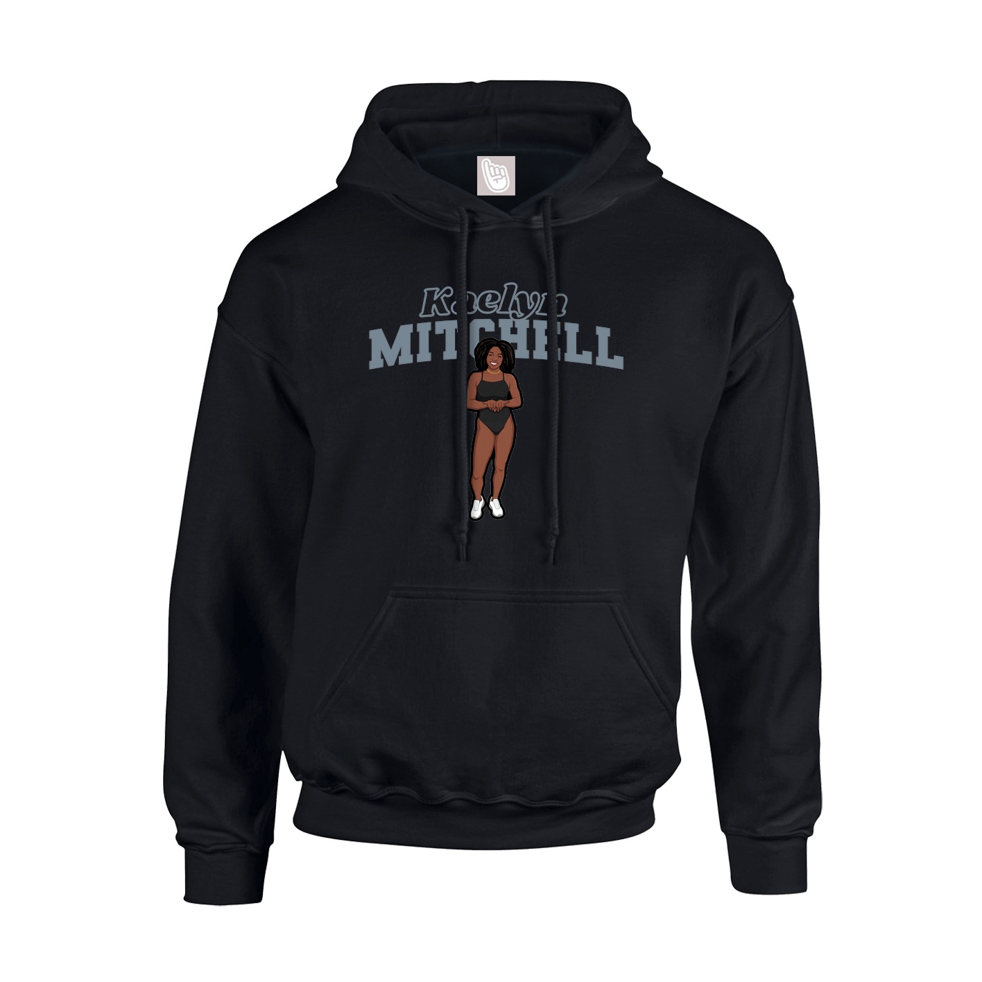 Youth Hoodie — Name Arch in Black