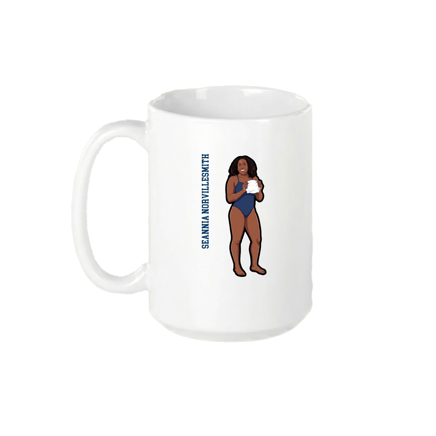 15oz Coffee Mug — Name Vertical in White