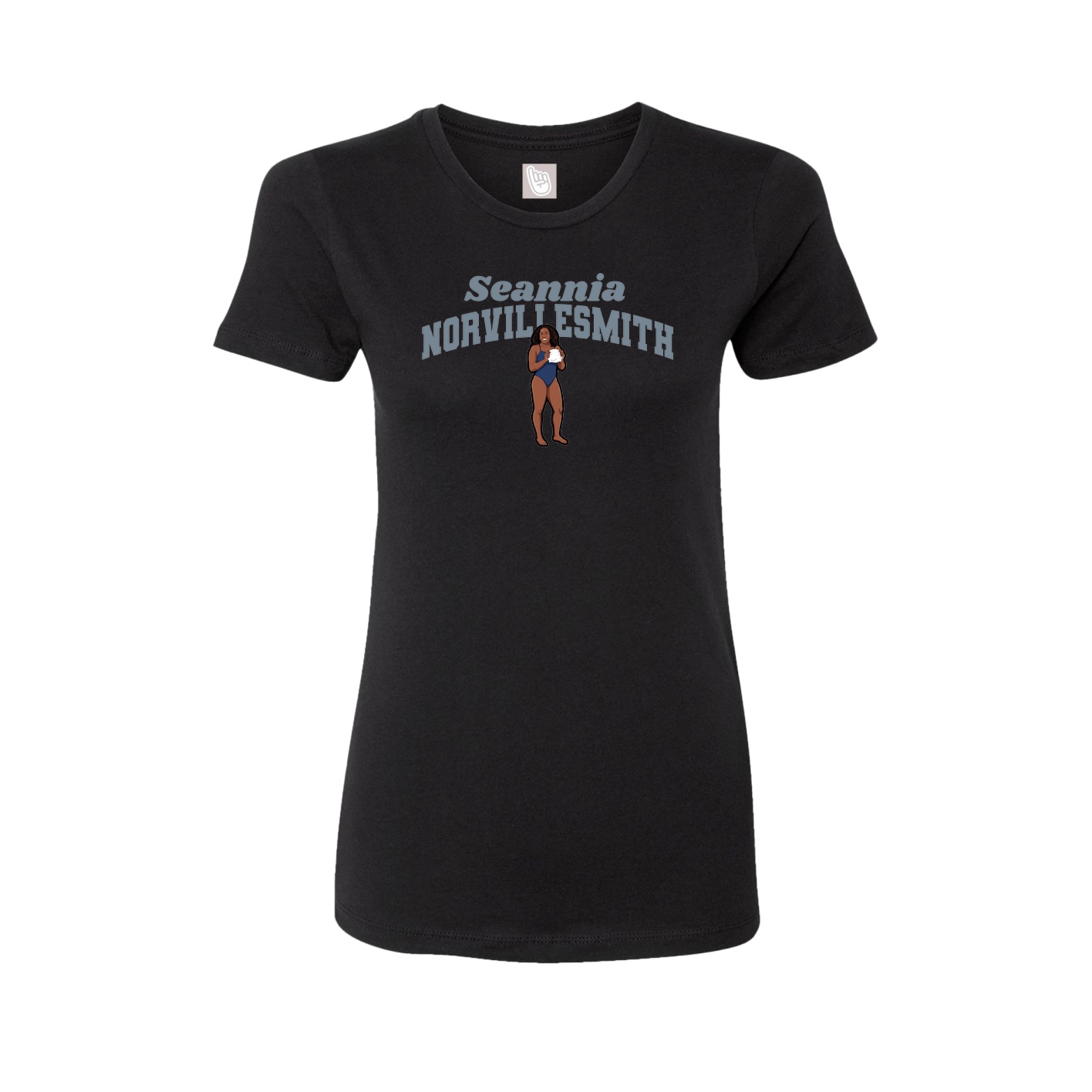 Fitted Women's Tee — Signature Arch in Black
