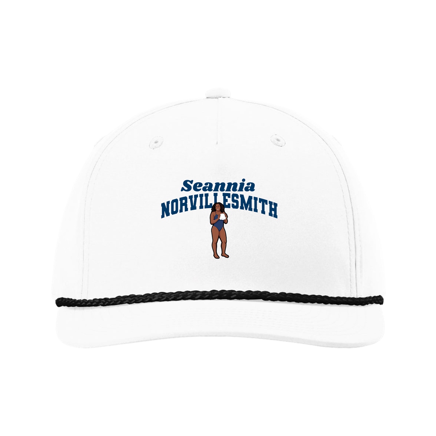 Five-Panel Classic Rope Cap — Signature Arch in White