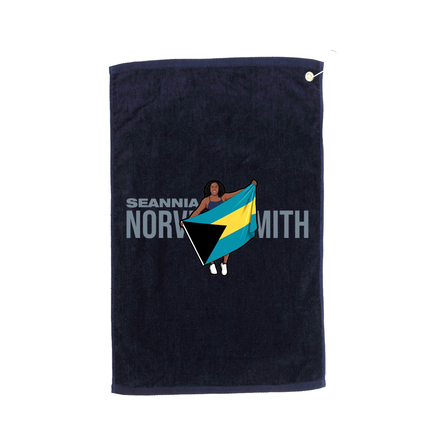 Golf Towel — Player Name in Navy