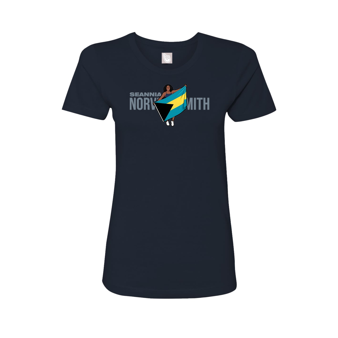 Fitted Women's Tee — Player Name in Navy