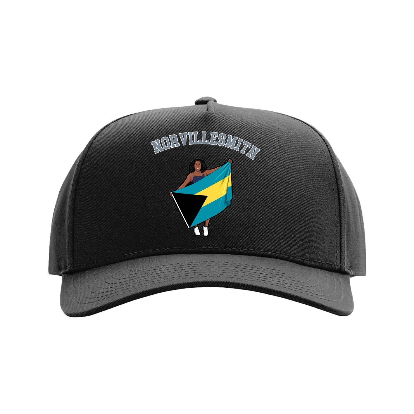 Full Fabric Five-Panel Champ Cap — Shirsey Arch in Black