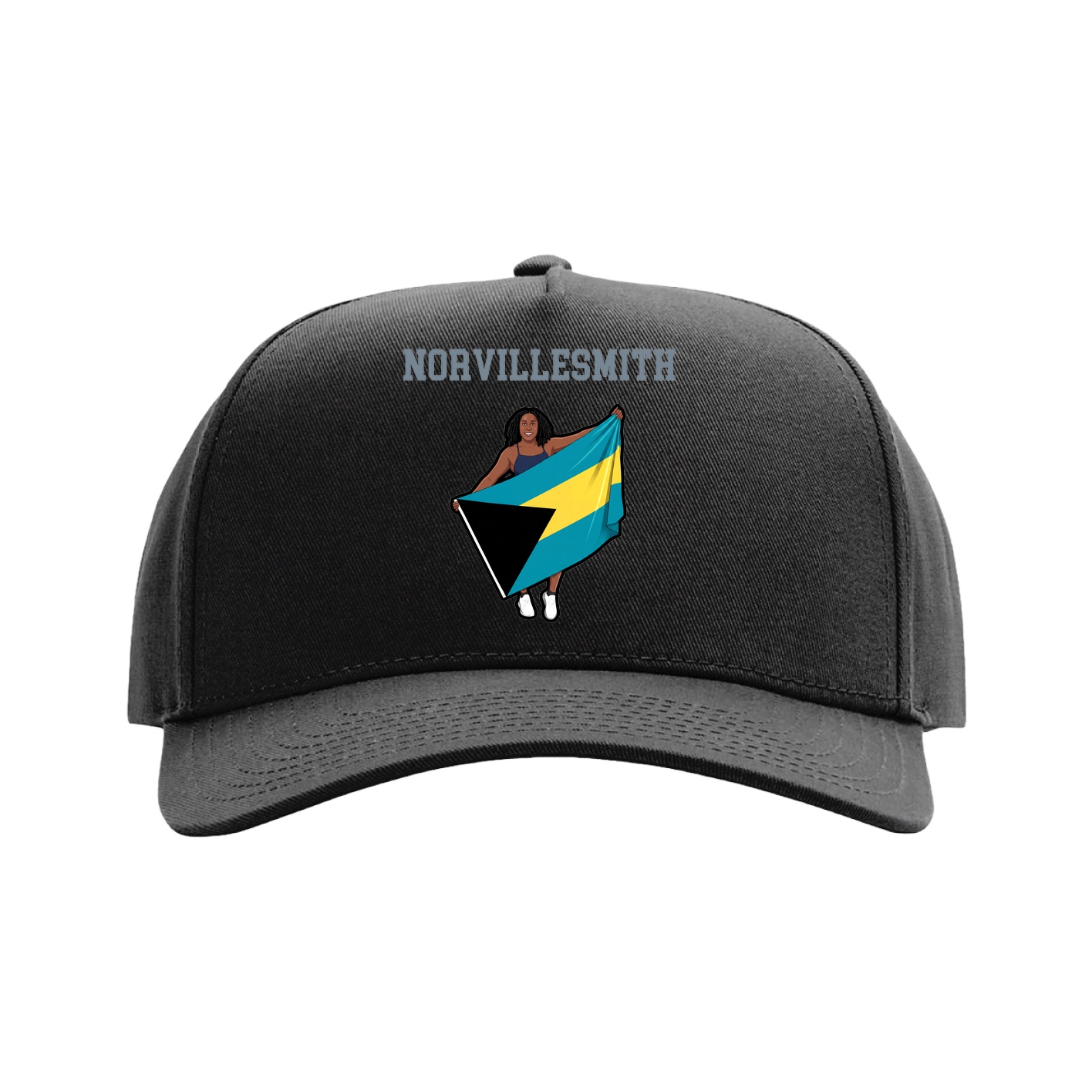 Full Fabric Five-Panel Champ Cap — Shirsey in Black