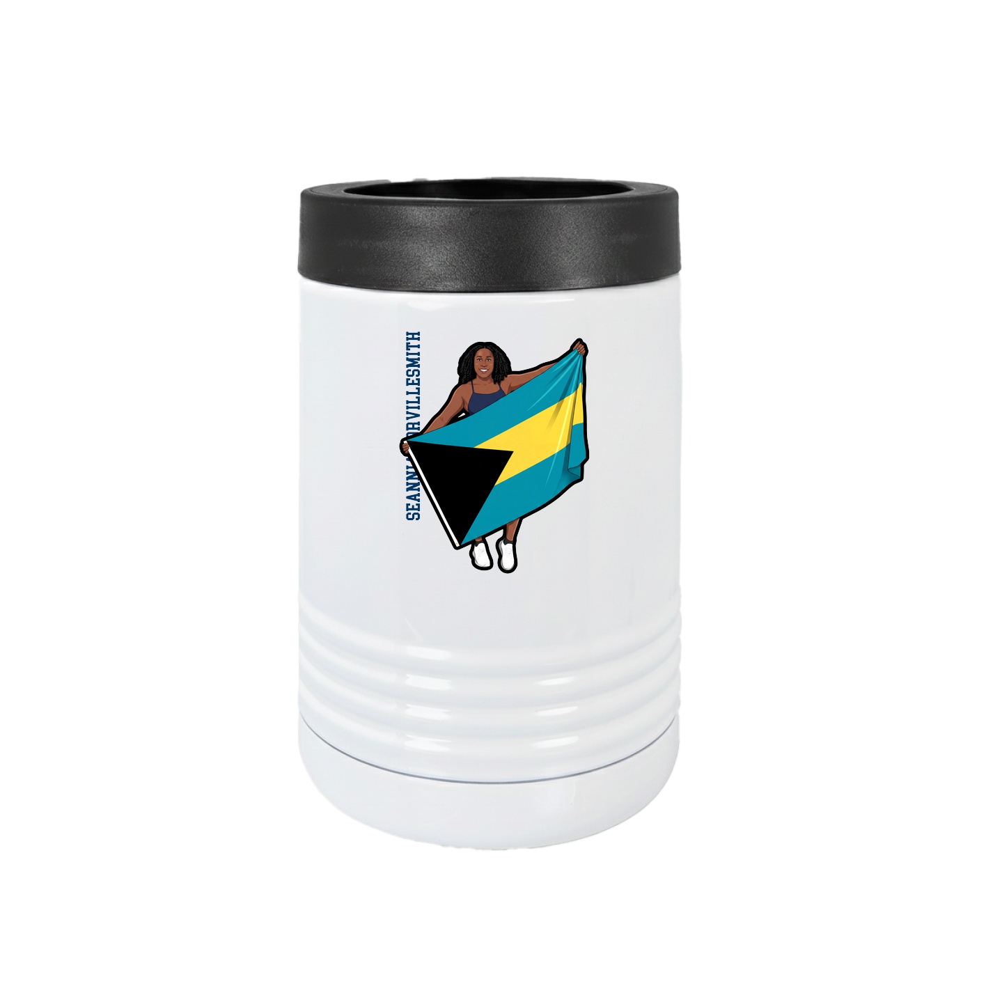 Beverage Holder — Name Vertical in White