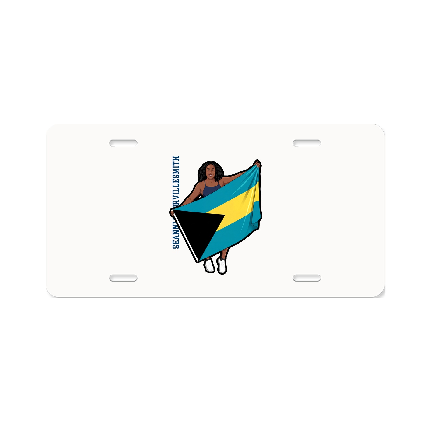 License Plate — Name Vertical in Classic