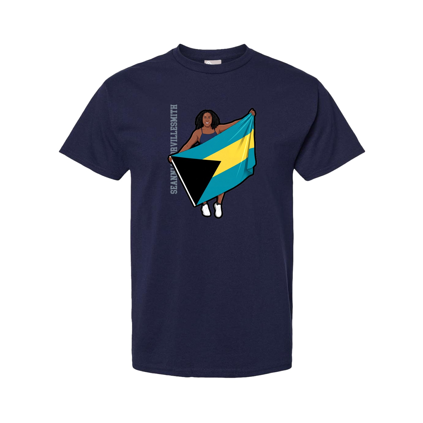 Tee — Name Vertical in Navy