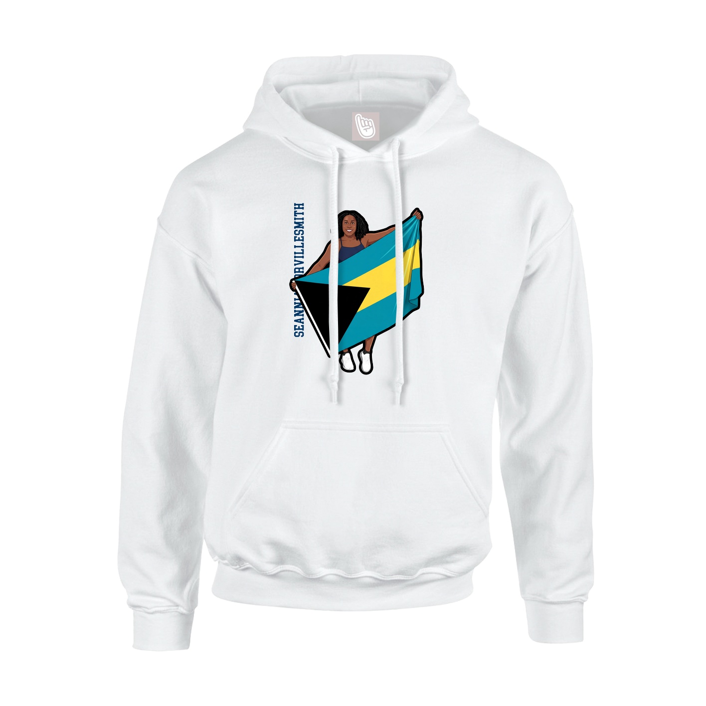 Hoodie — Name Vertical in White