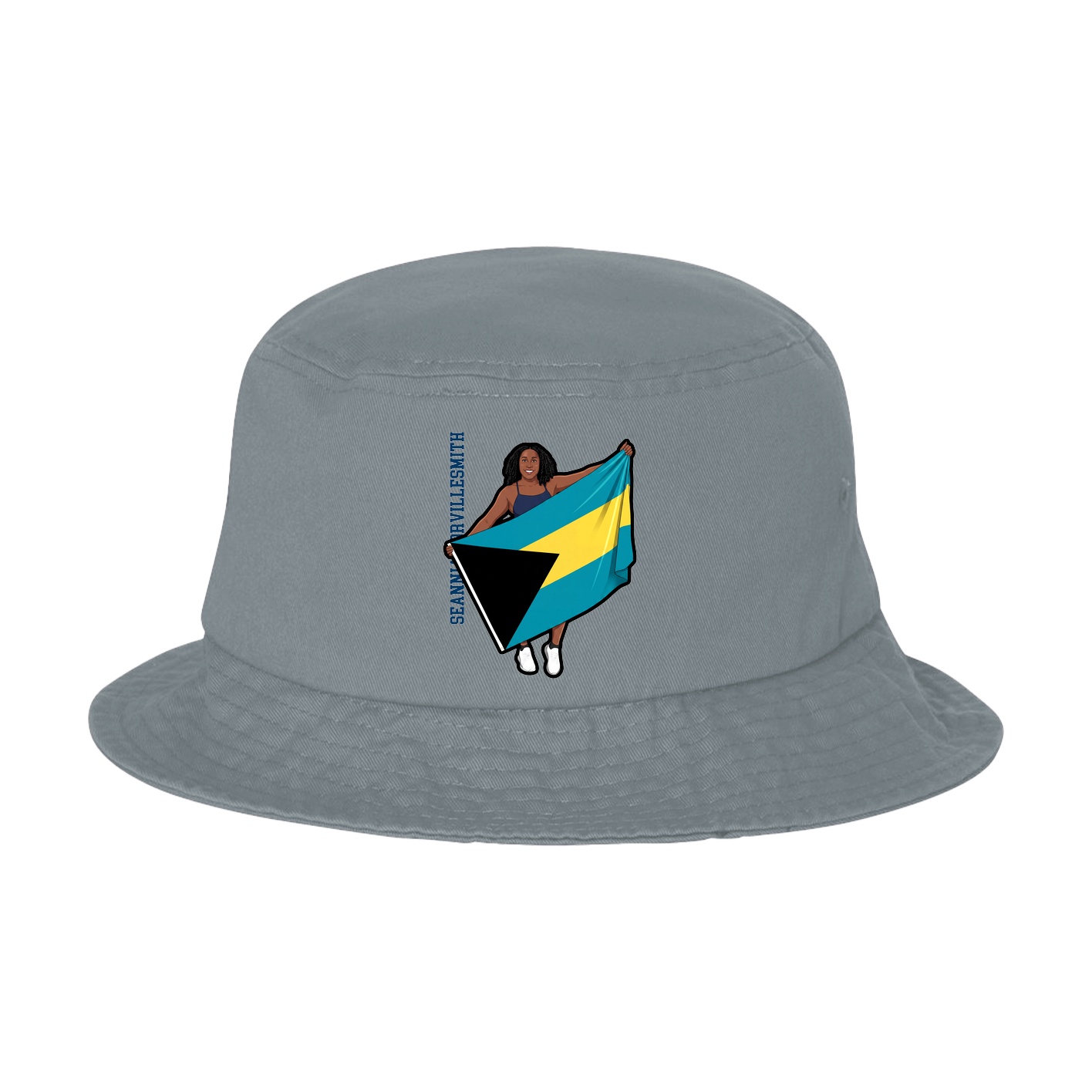 Bucket Cap — Name Vertical in Grey