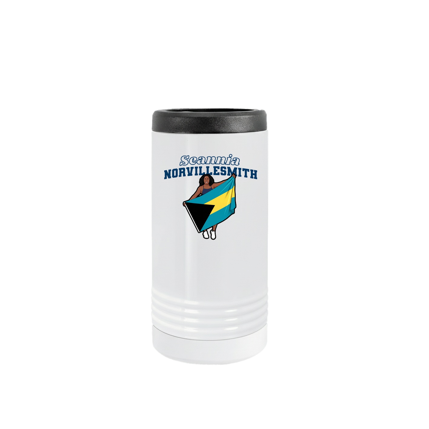 Slim Beverage Holder — Name Arch in White