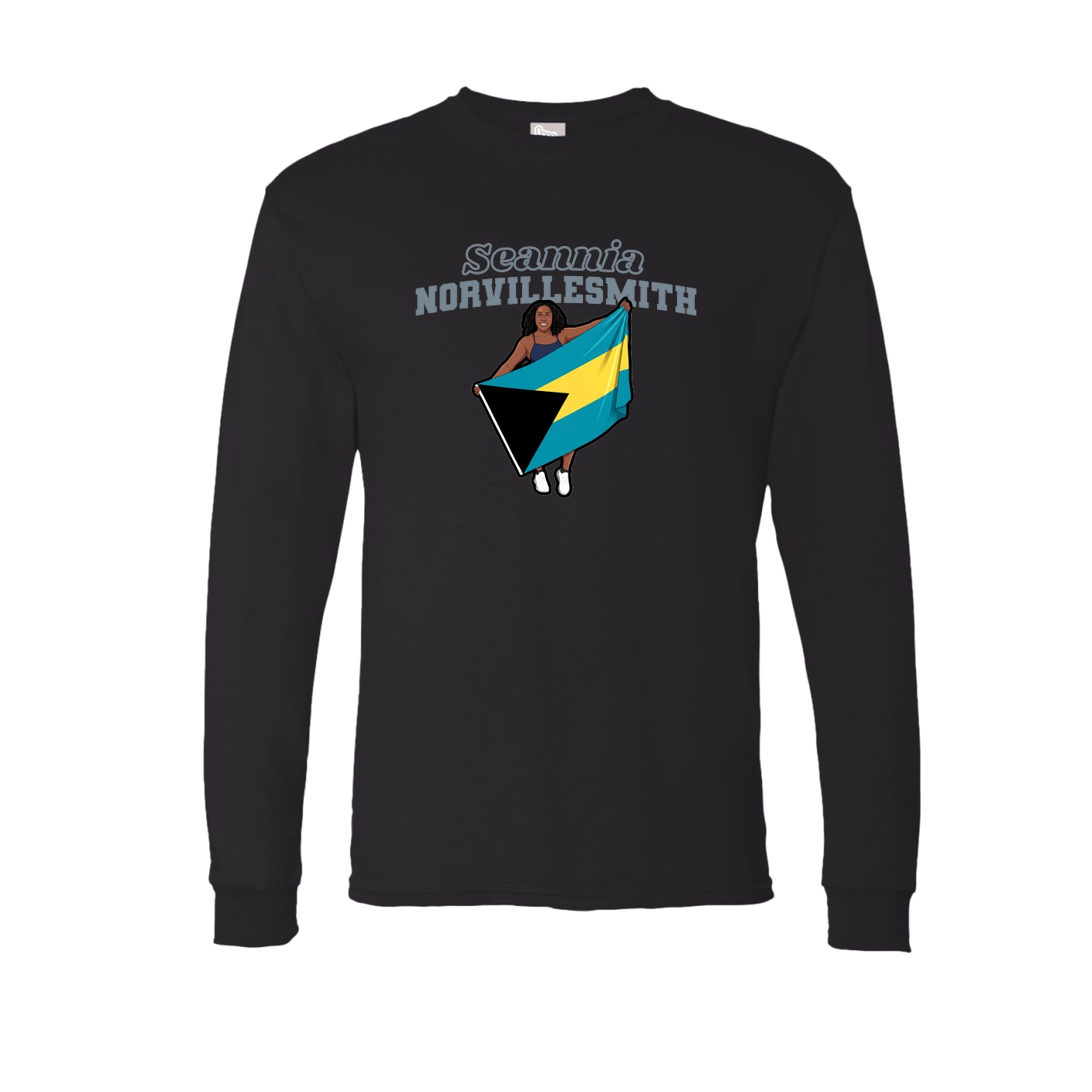 Long Sleeve Tee — Name Arch in Black