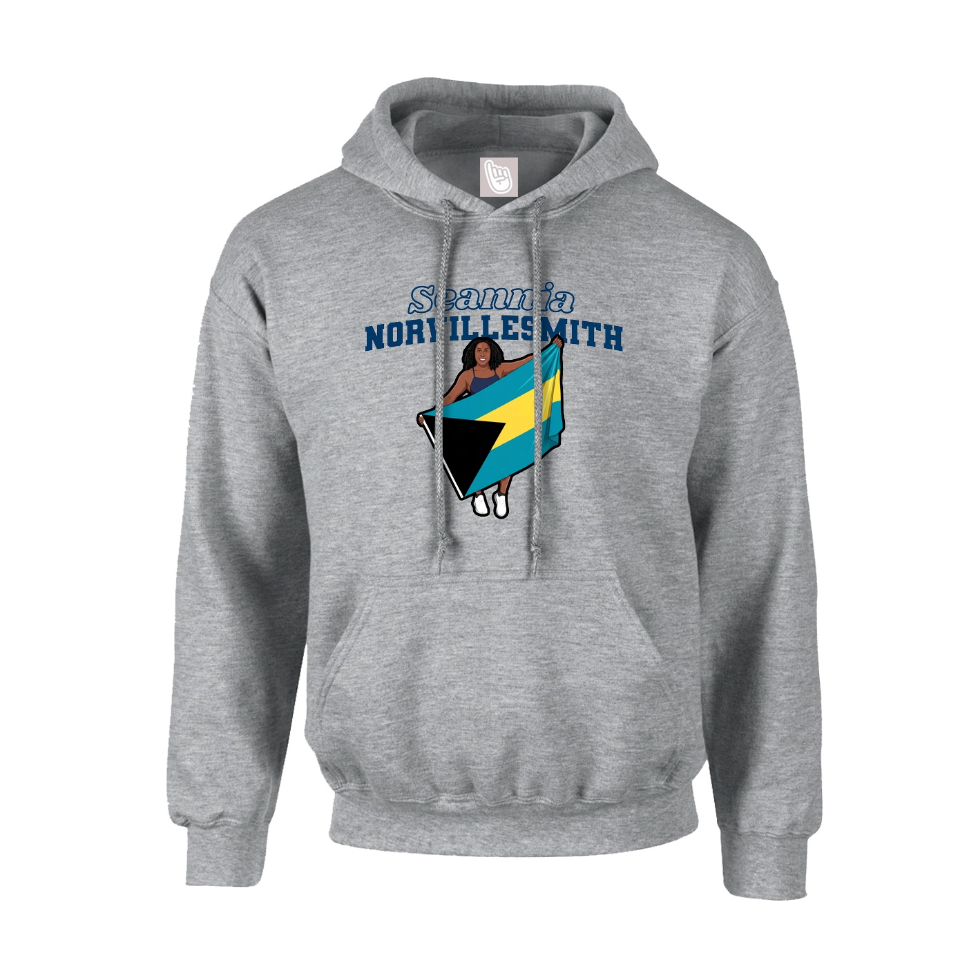 Youth Hoodie — Name Arch in Grey