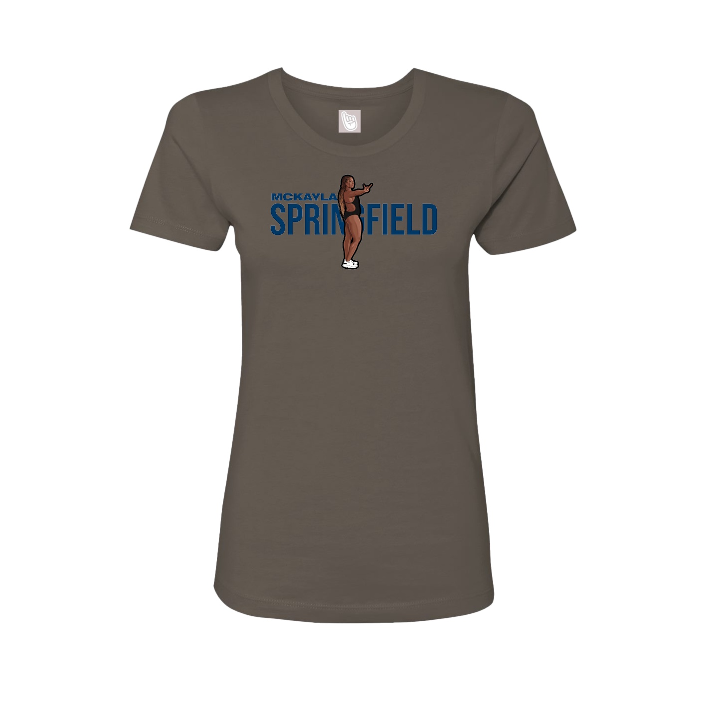 Fitted Women's Tee — Player Name in Grey
