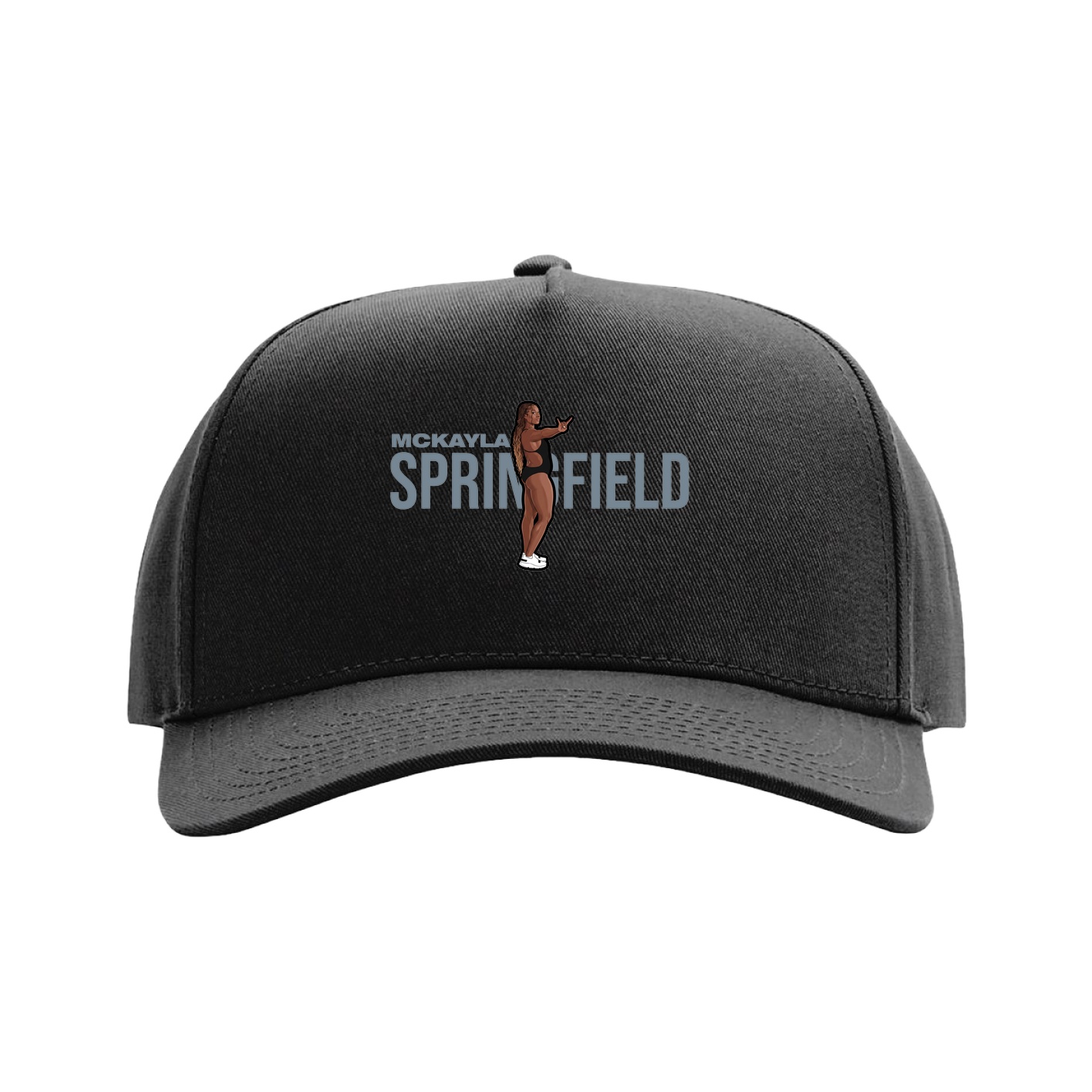 Full Fabric Five-Panel Champ Cap — Player Name in Black