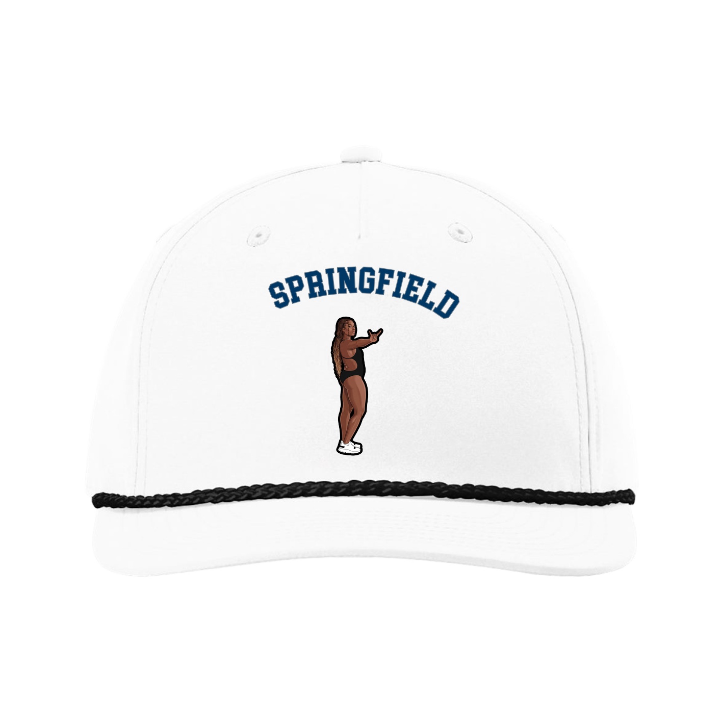 Five-Panel Classic Rope Cap — Shirsey Arch in White