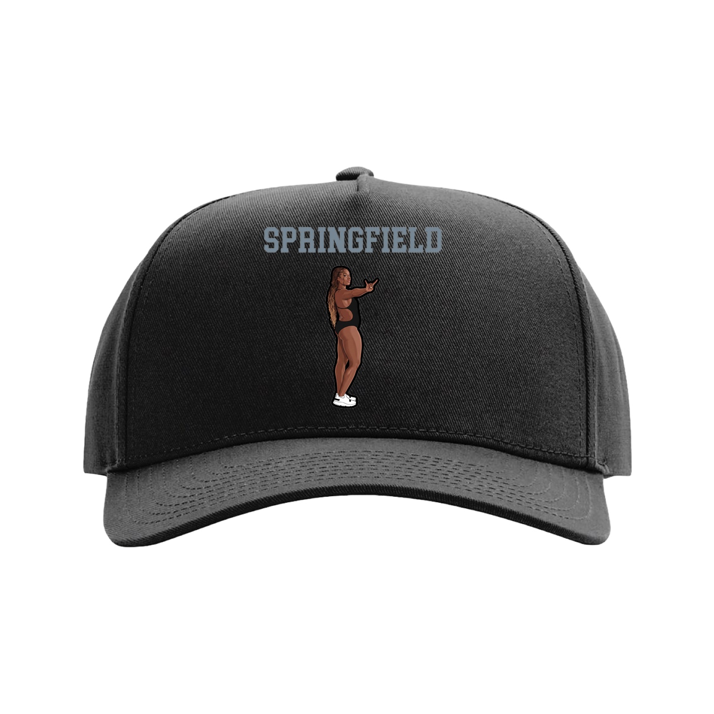Full Fabric Five-Panel Champ Cap — Shirsey in Black