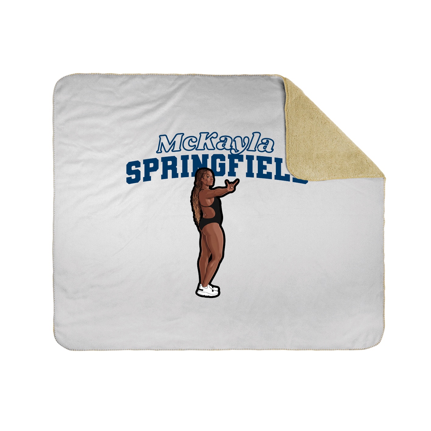 Throw Blanket — Name Arch in White