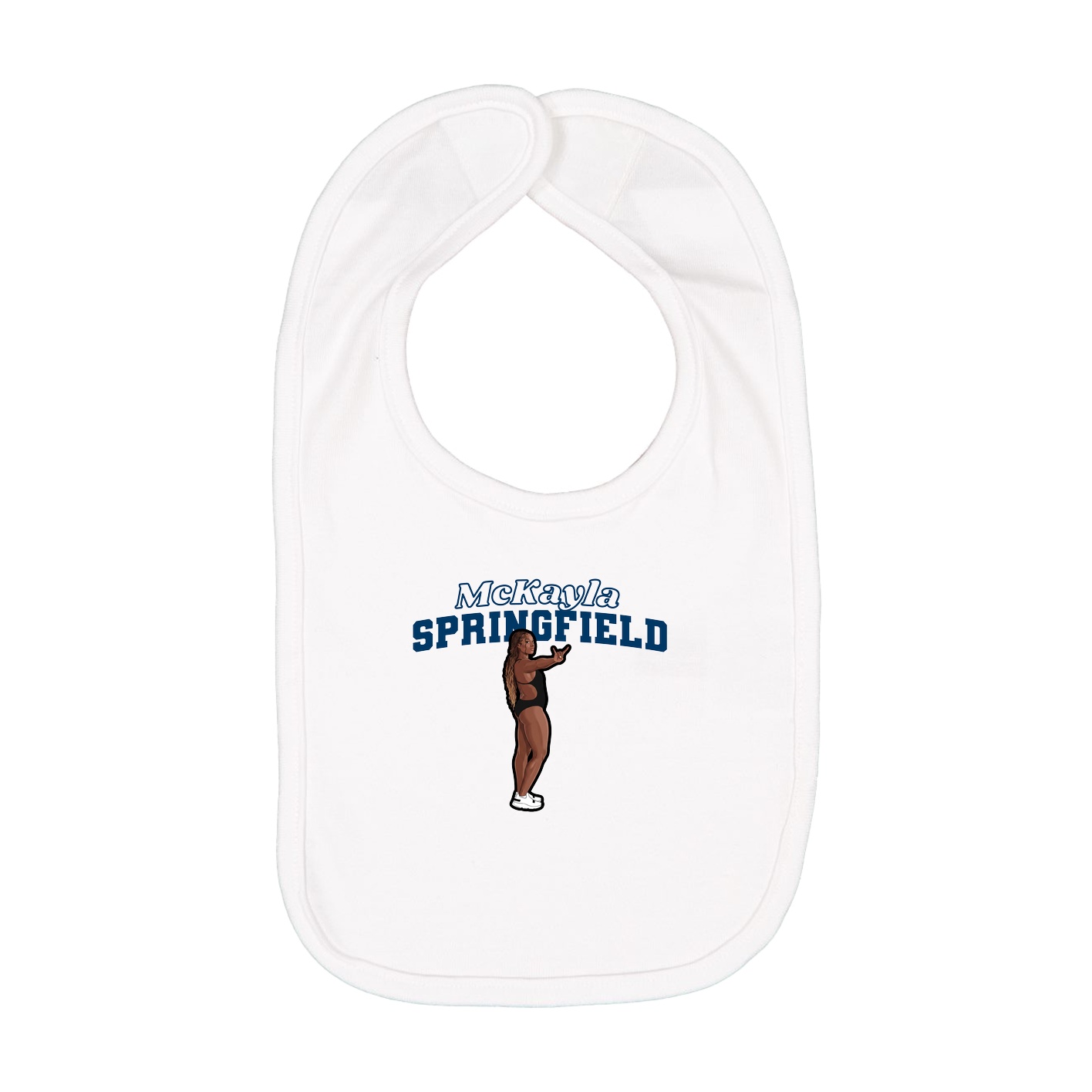 Infant Bib — Name Arch in White