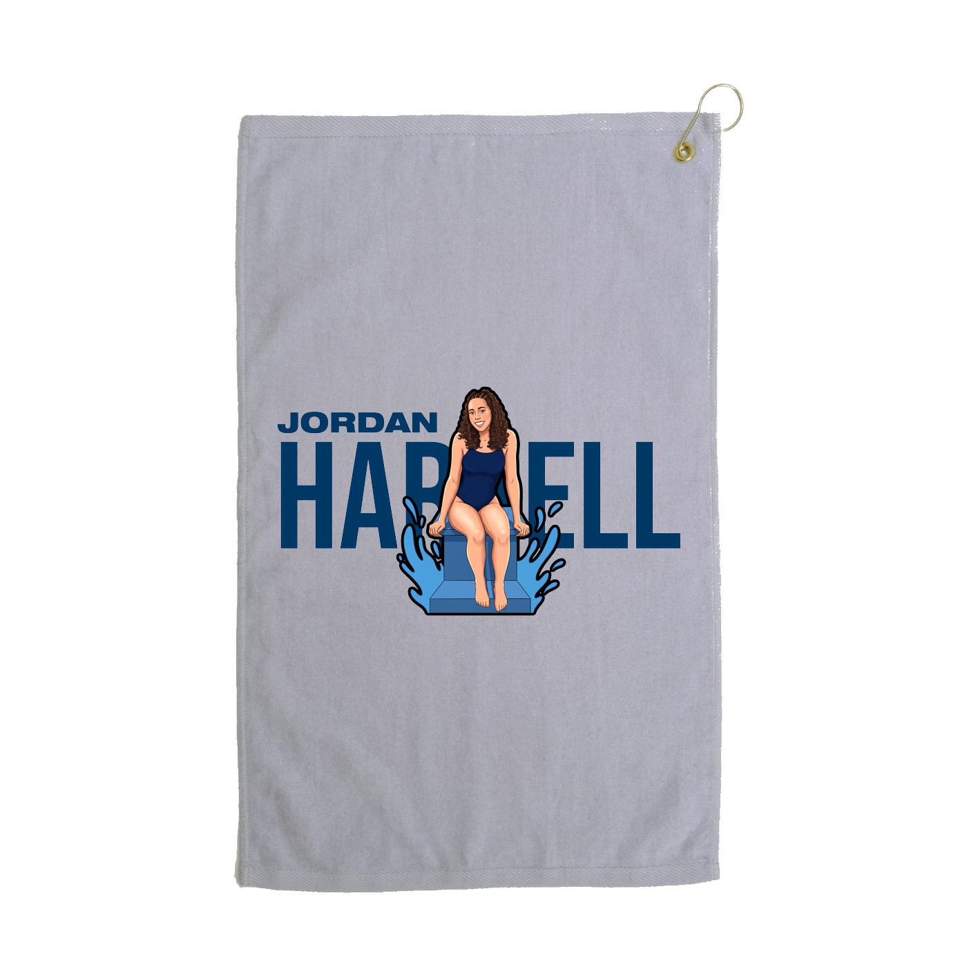 Golf Towel — Player Name in Grey