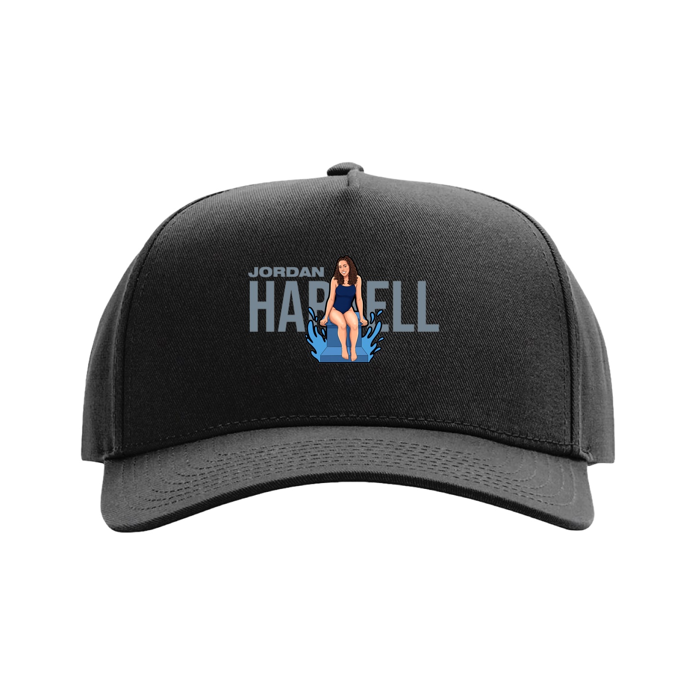 Full Fabric Five-Panel Champ Cap — Player Name in Black