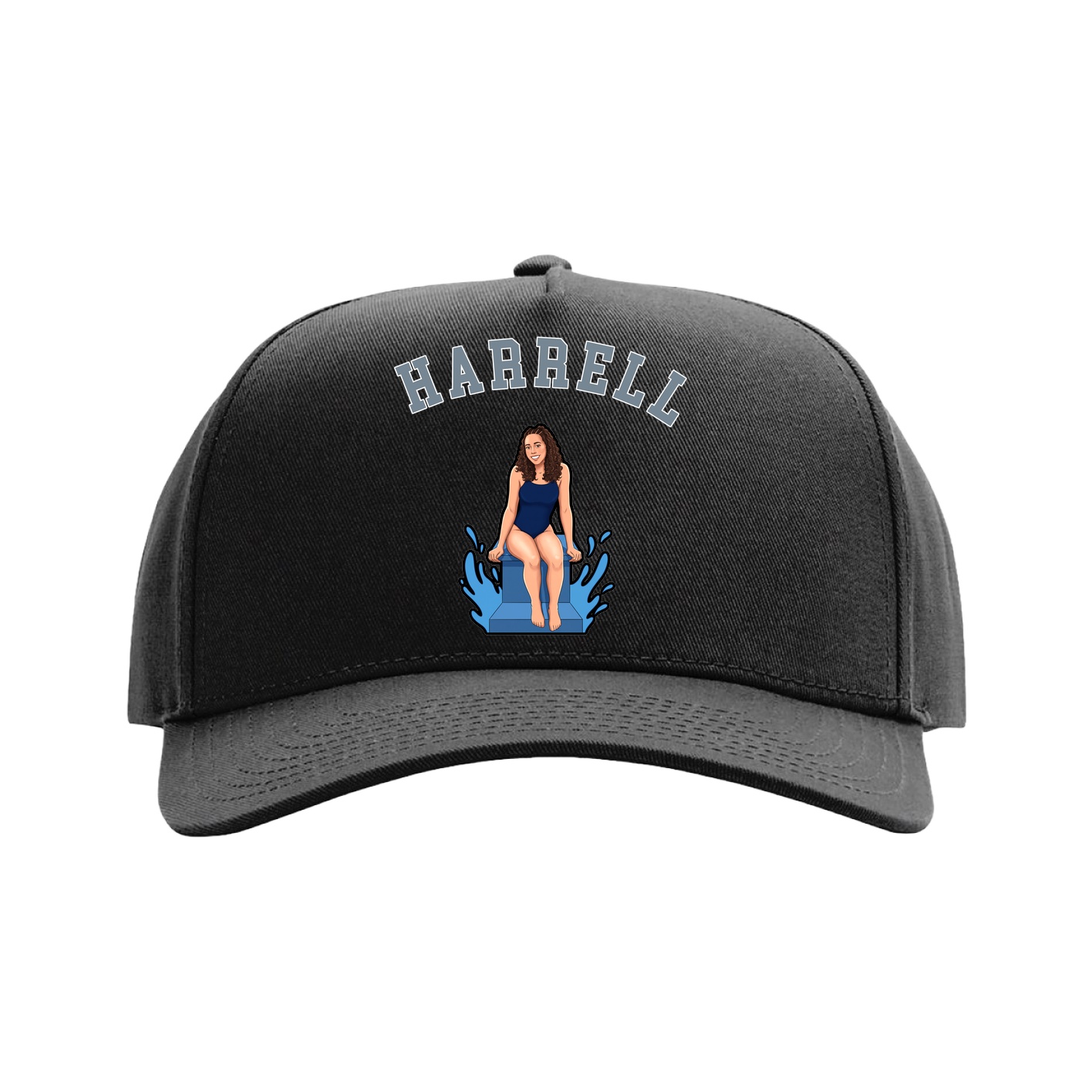 Full Fabric Five-Panel Champ Cap — Shirsey Arch in Black