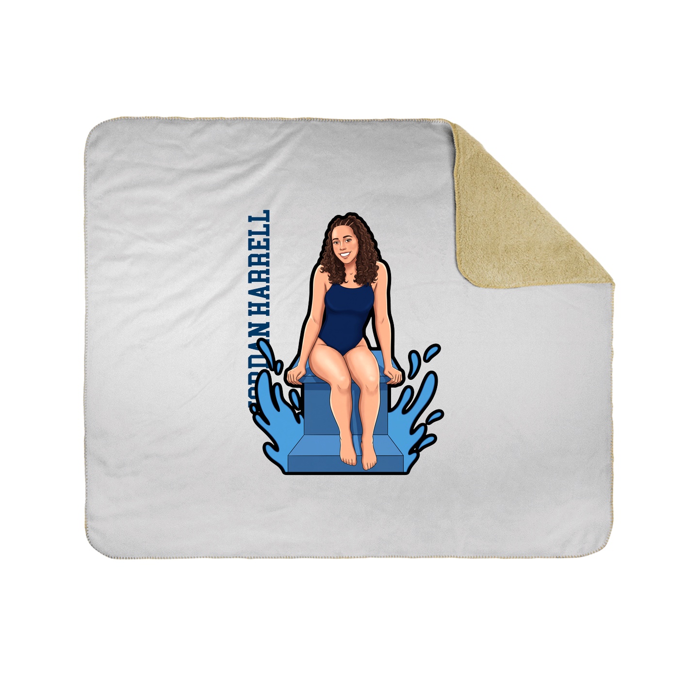 Throw Blanket — Name Vertical in White