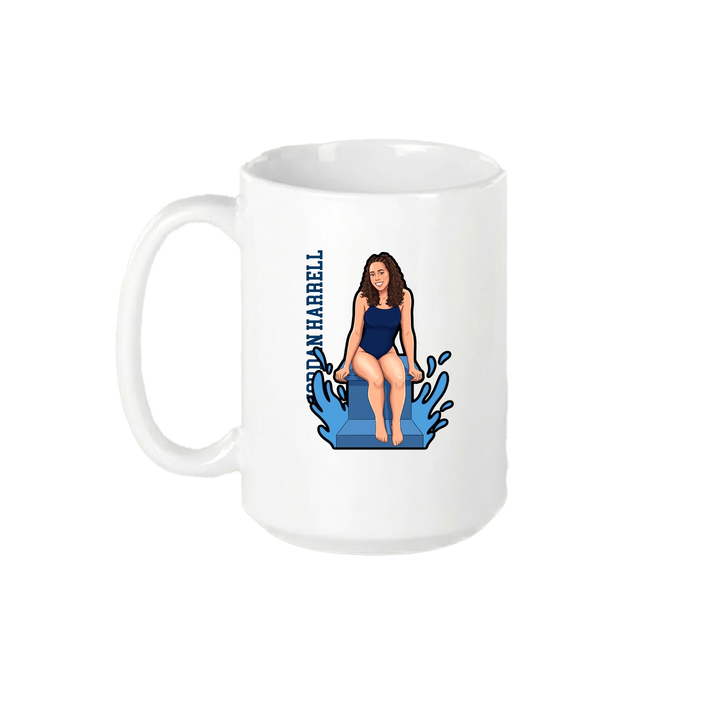 15oz Coffee Mug — Name Vertical in White