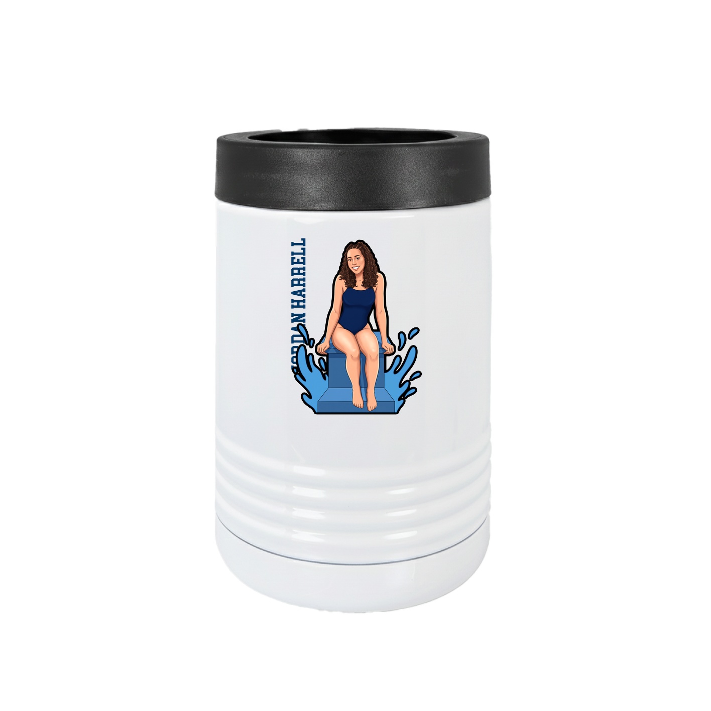 Beverage Holder — Name Vertical in White
