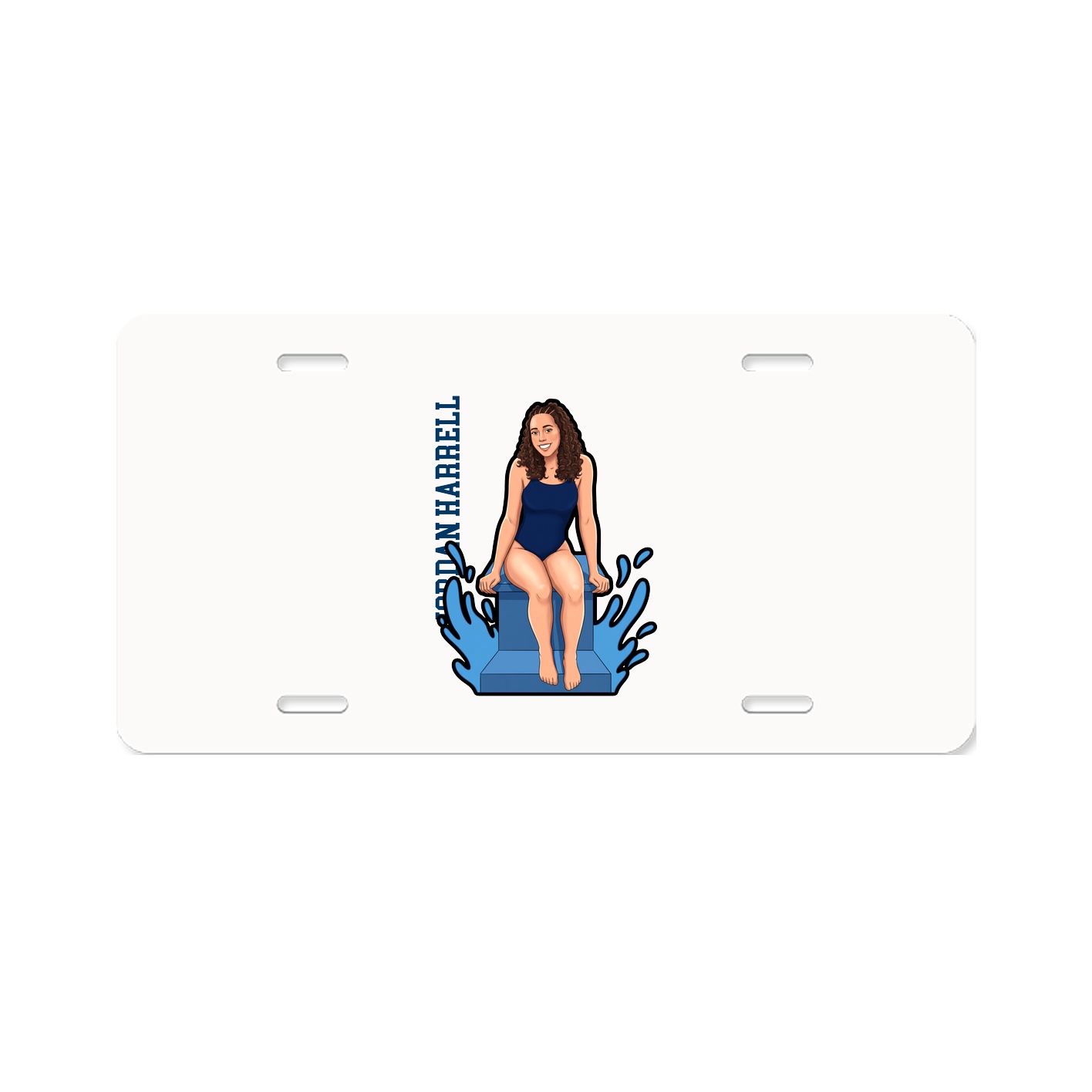 License Plate — Name Vertical in Classic