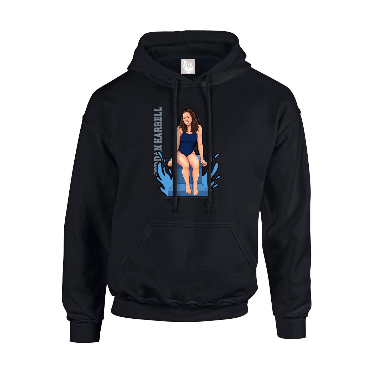 Hoodie — Name Vertical in Black
