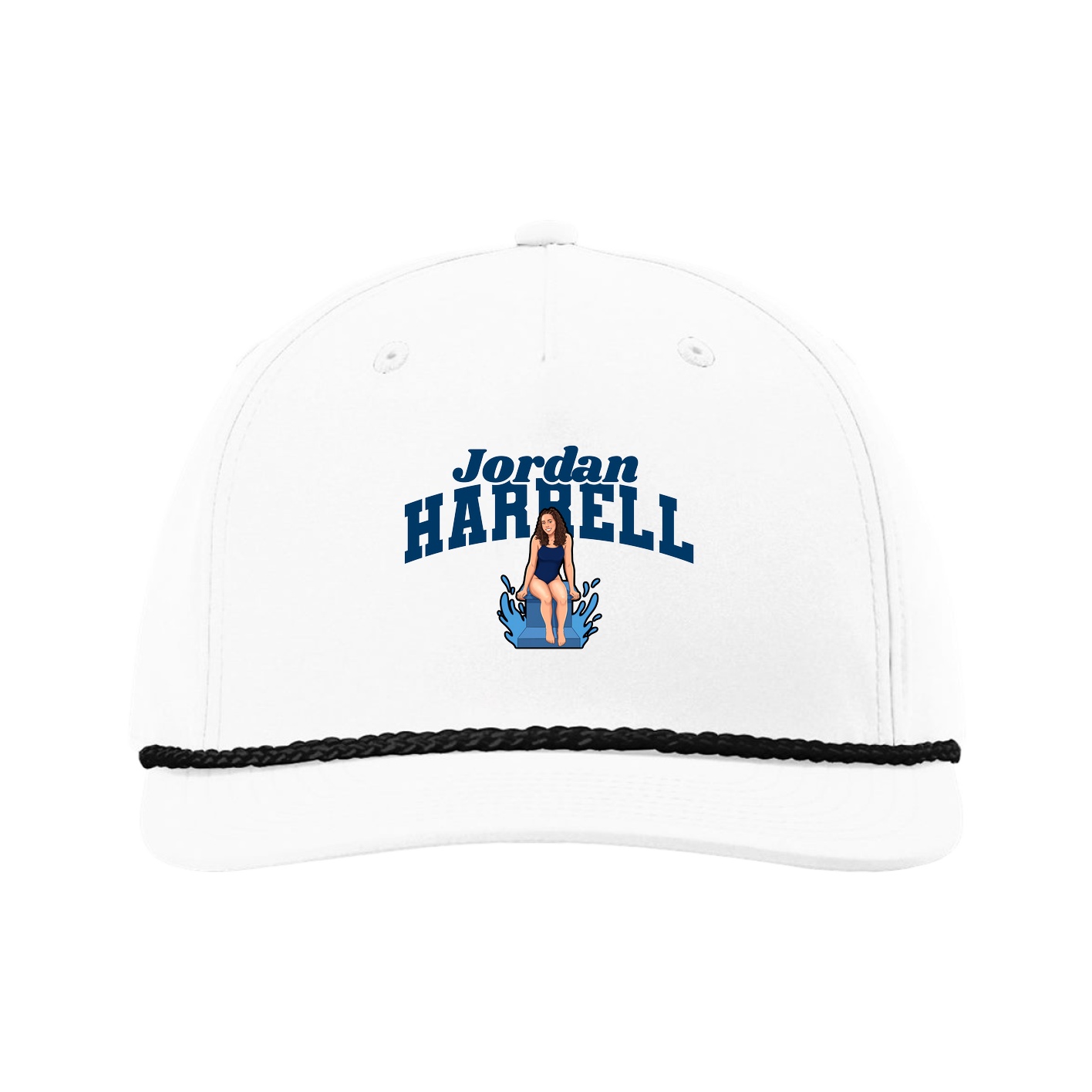 Five-Panel Classic Rope Cap — Signature Arch in White