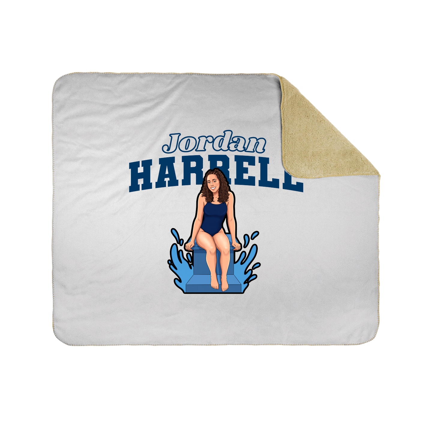 Throw Blanket — Name Arch in White