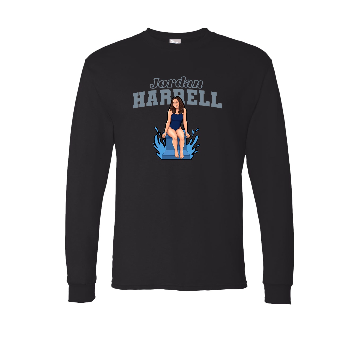 Long Sleeve Tee — Name Arch in Black