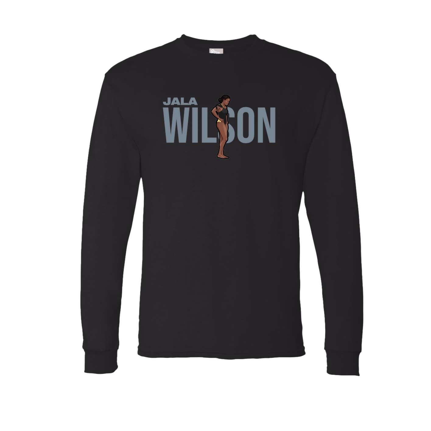 Long Sleeve Tee — Player Name in Black