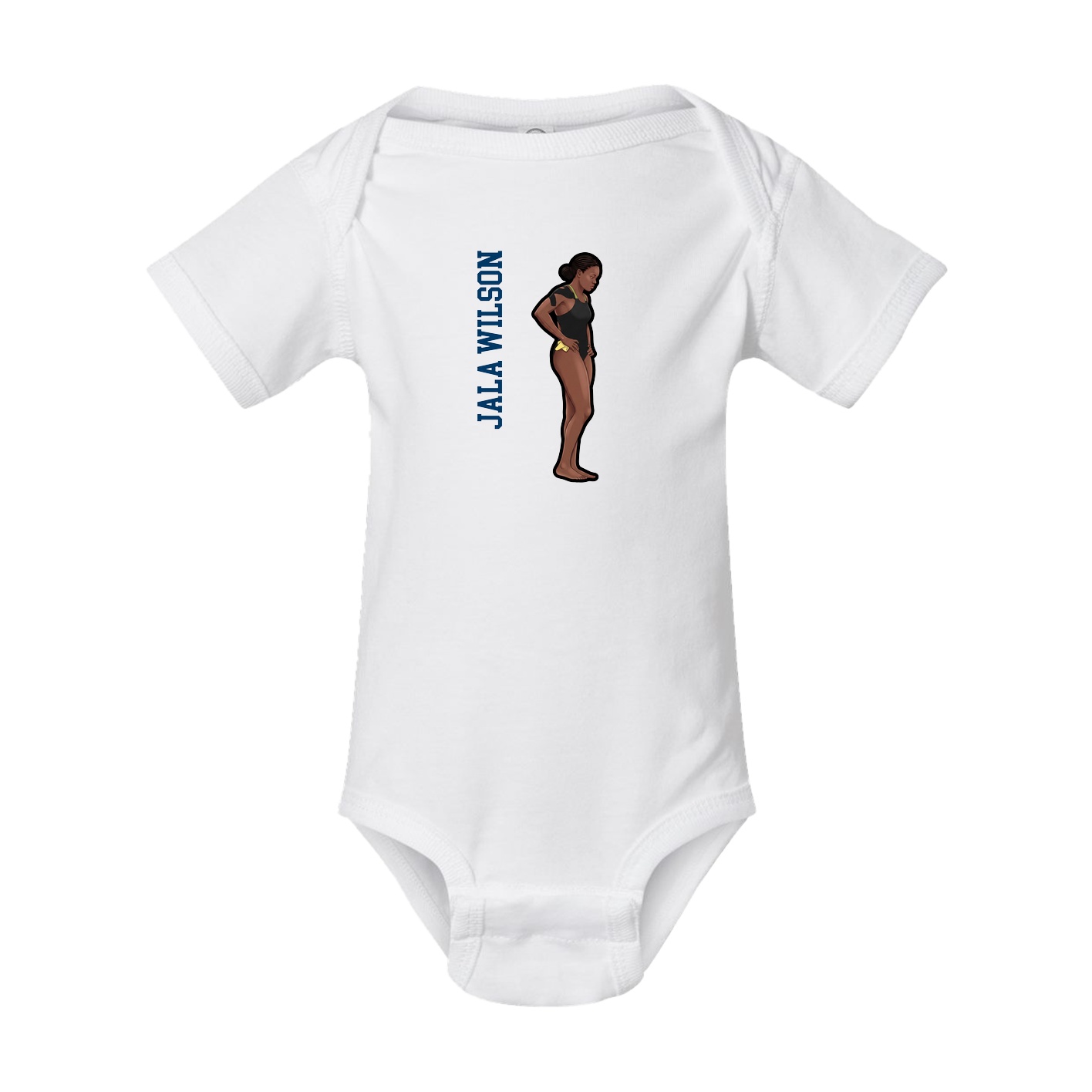 Baby Onesie — Name Vertical in White
