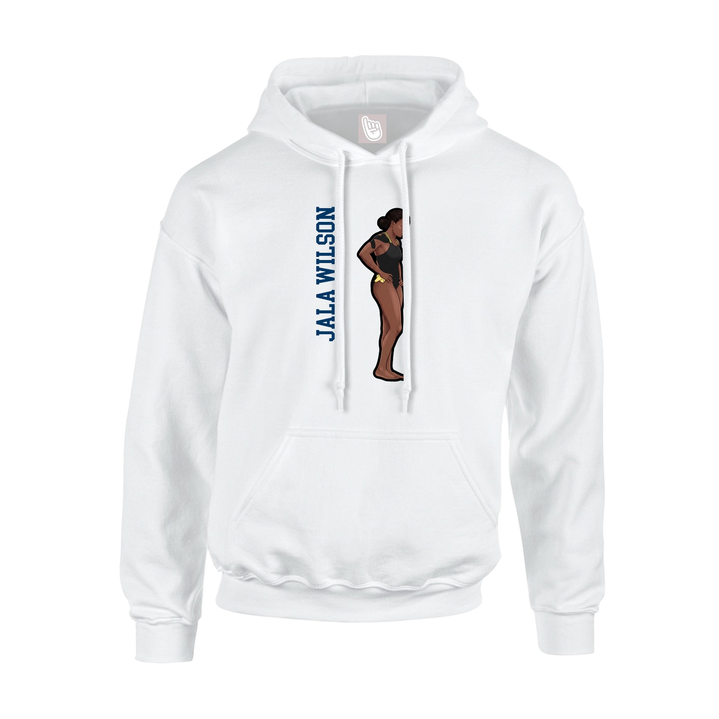 Hoodie — Name Vertical in White