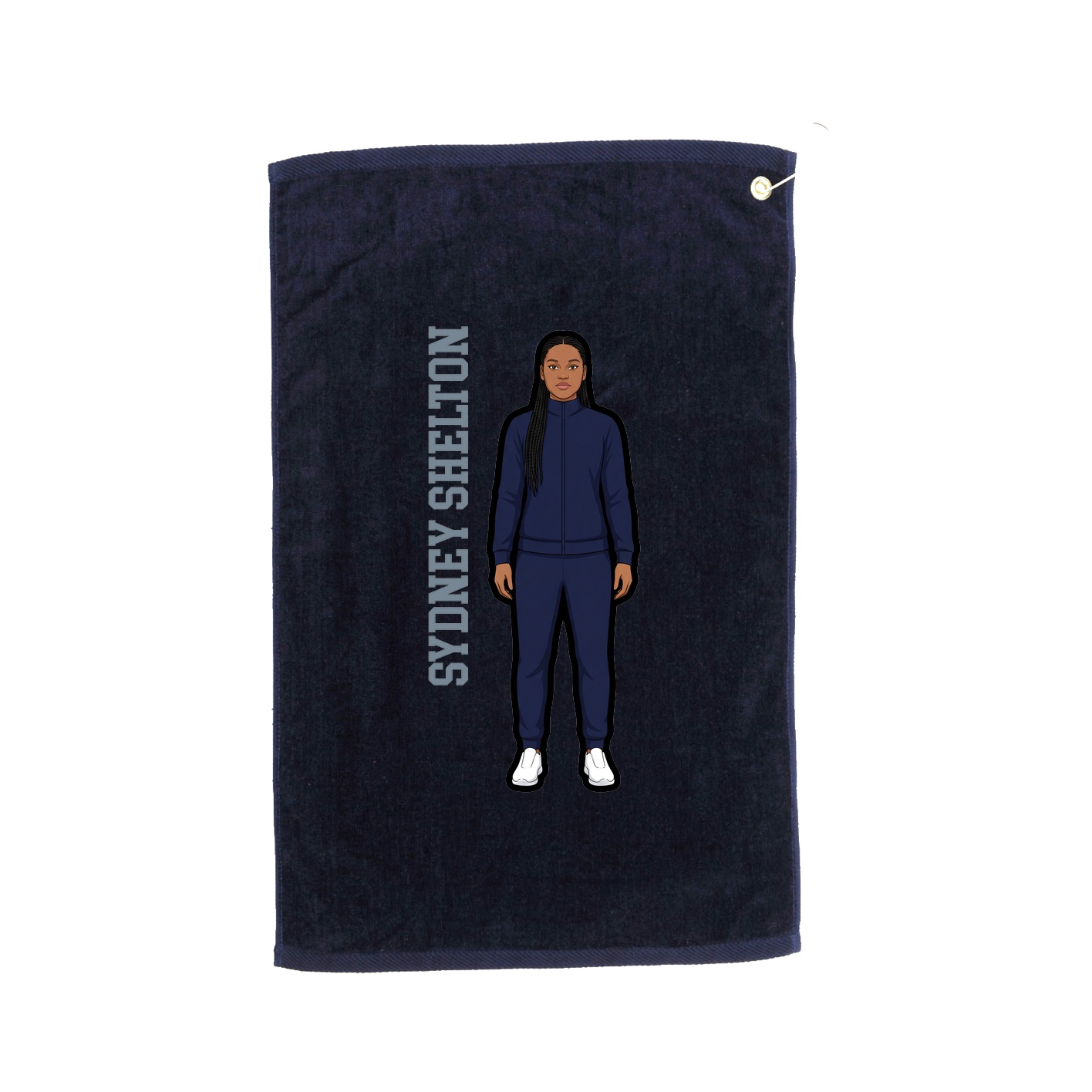 Golf Towel — Name Vertical in Navy