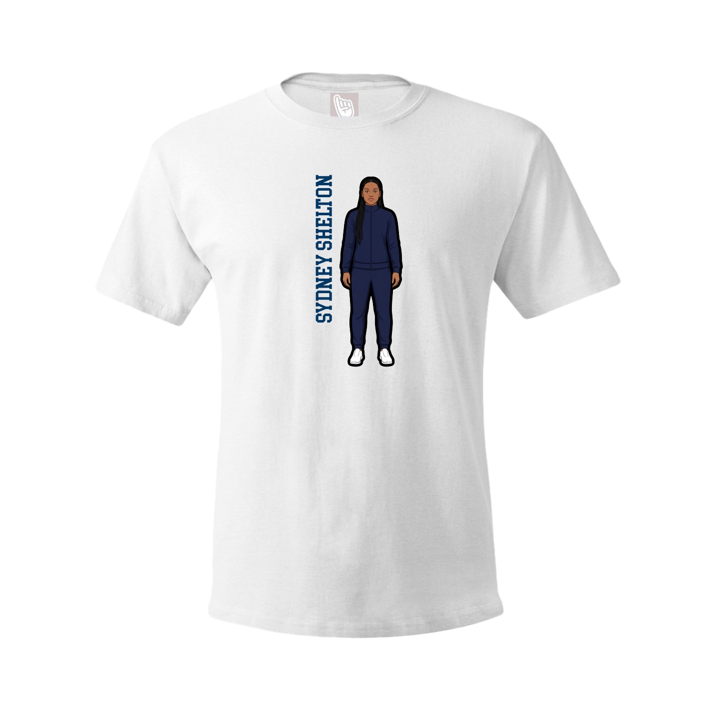 Tee — Name Vertical in White