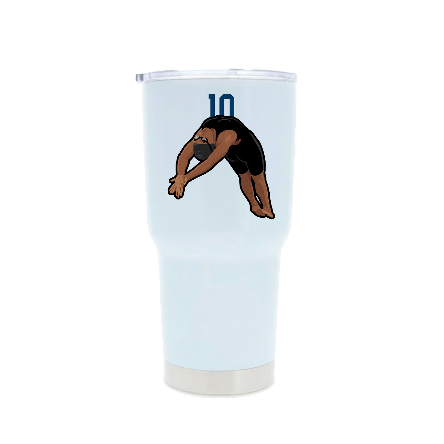 30oz Stainless Steel Tumbler — Number Top in White
