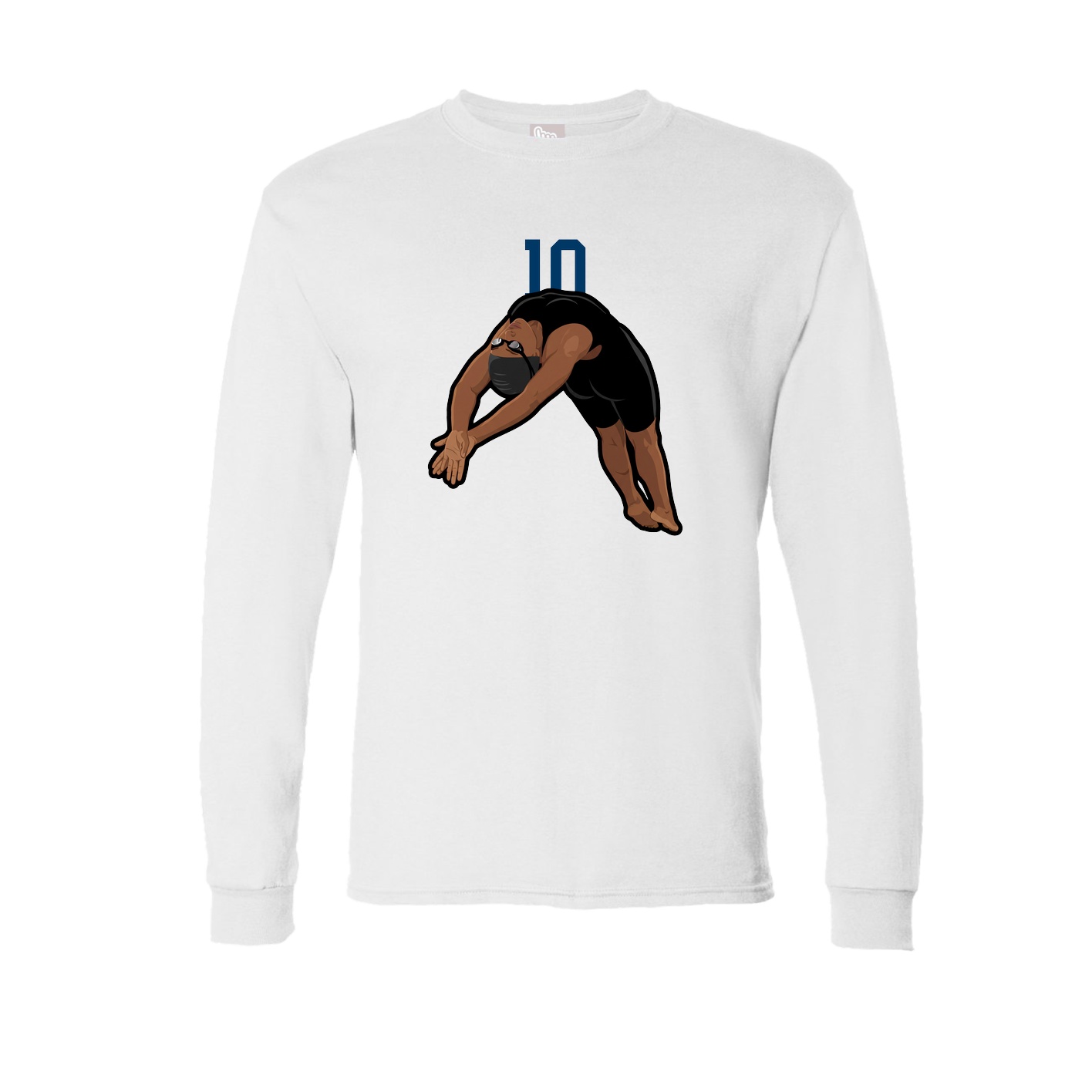 Long Sleeve Tee — Number Top in White