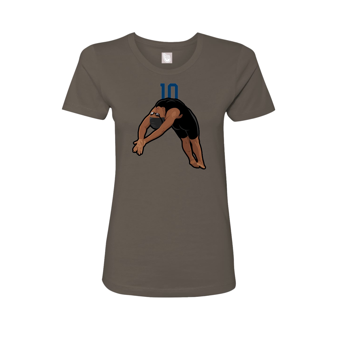 Fitted Women's Tee — Number Top in Grey