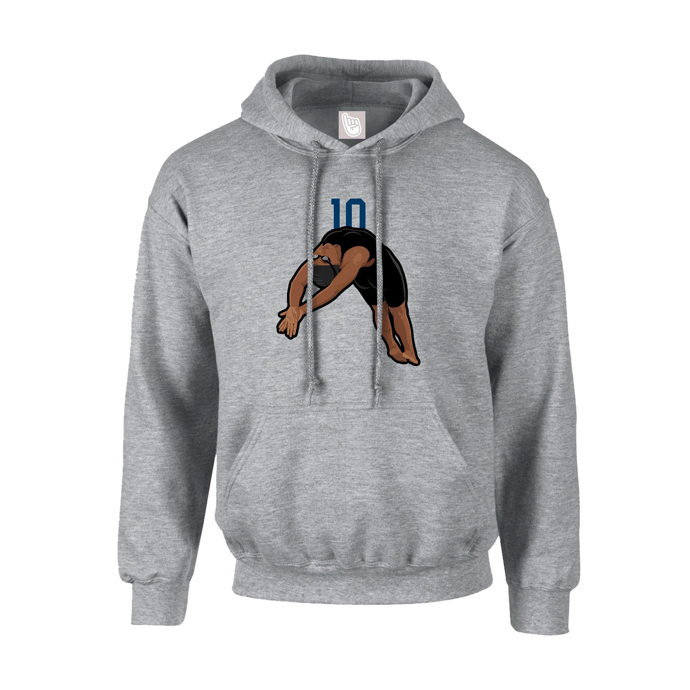 Hoodie — Number Top in Grey