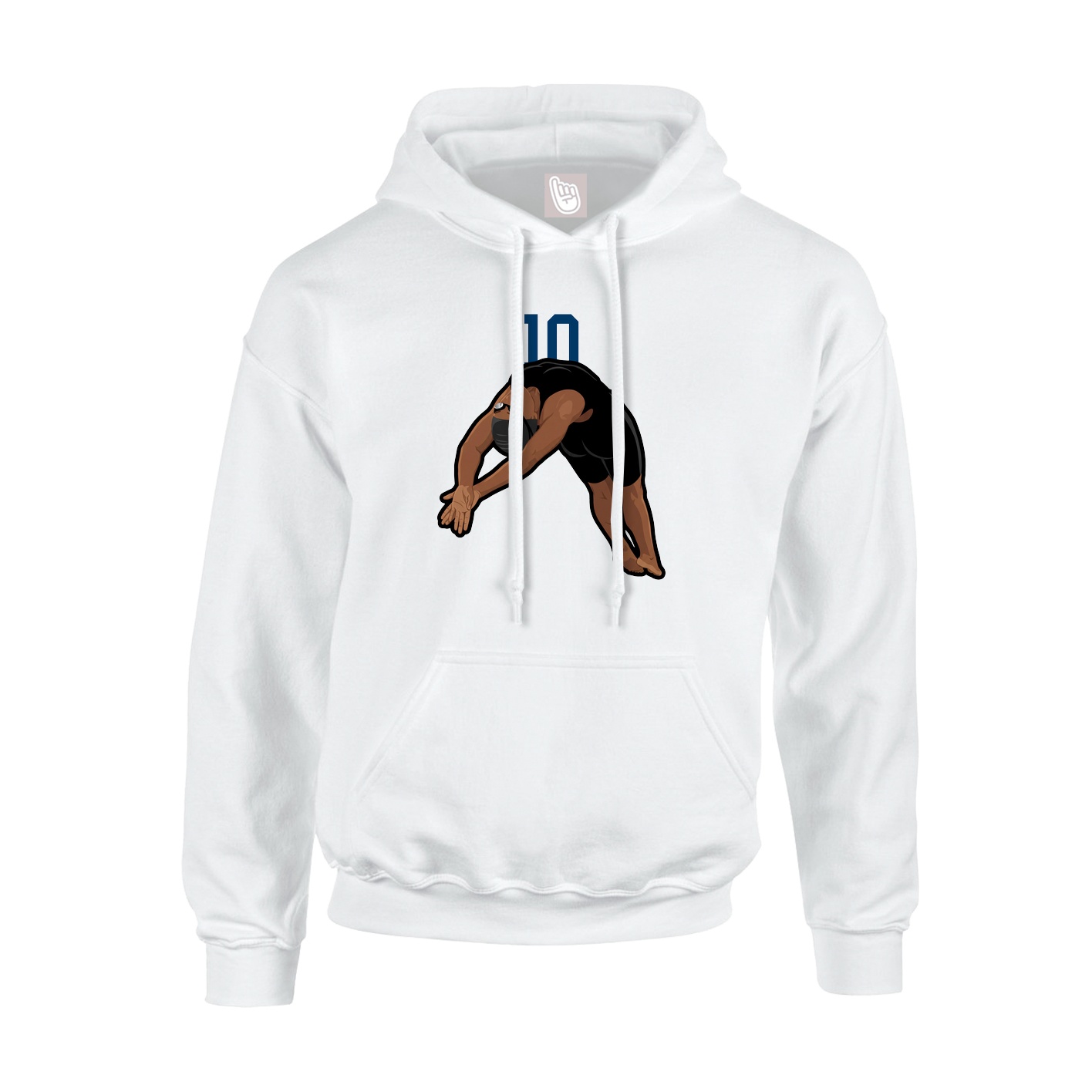 Youth Hoodie — Number Top in White