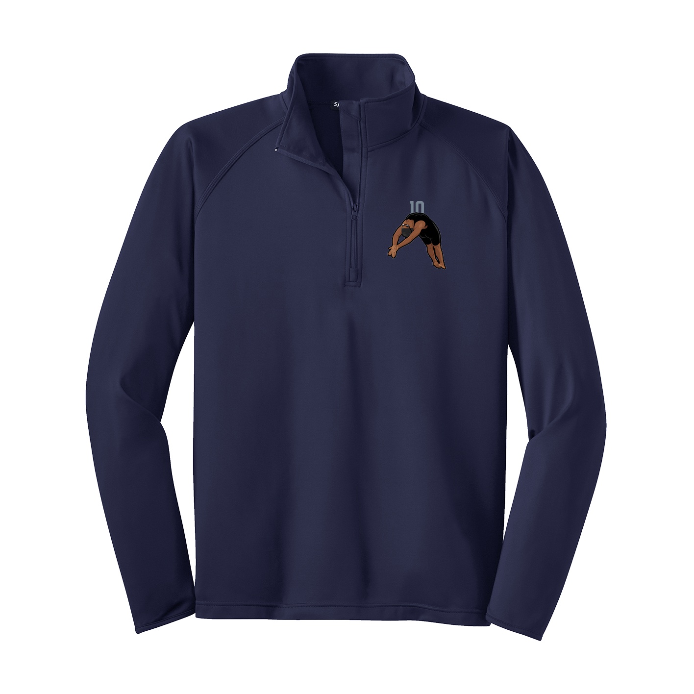 Q-Zip Pullover — Number Top in Navy