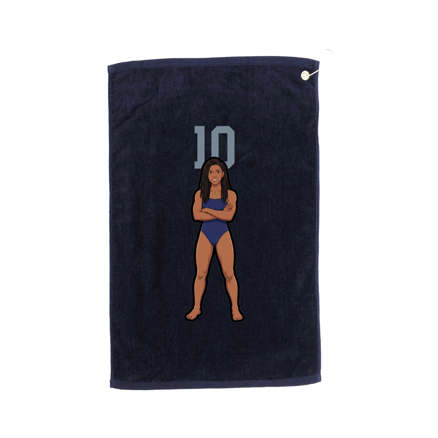 Golf Towel — Number Top in Navy