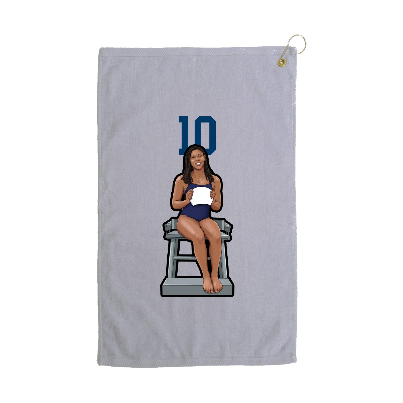 Golf Towel — Number Top in Grey