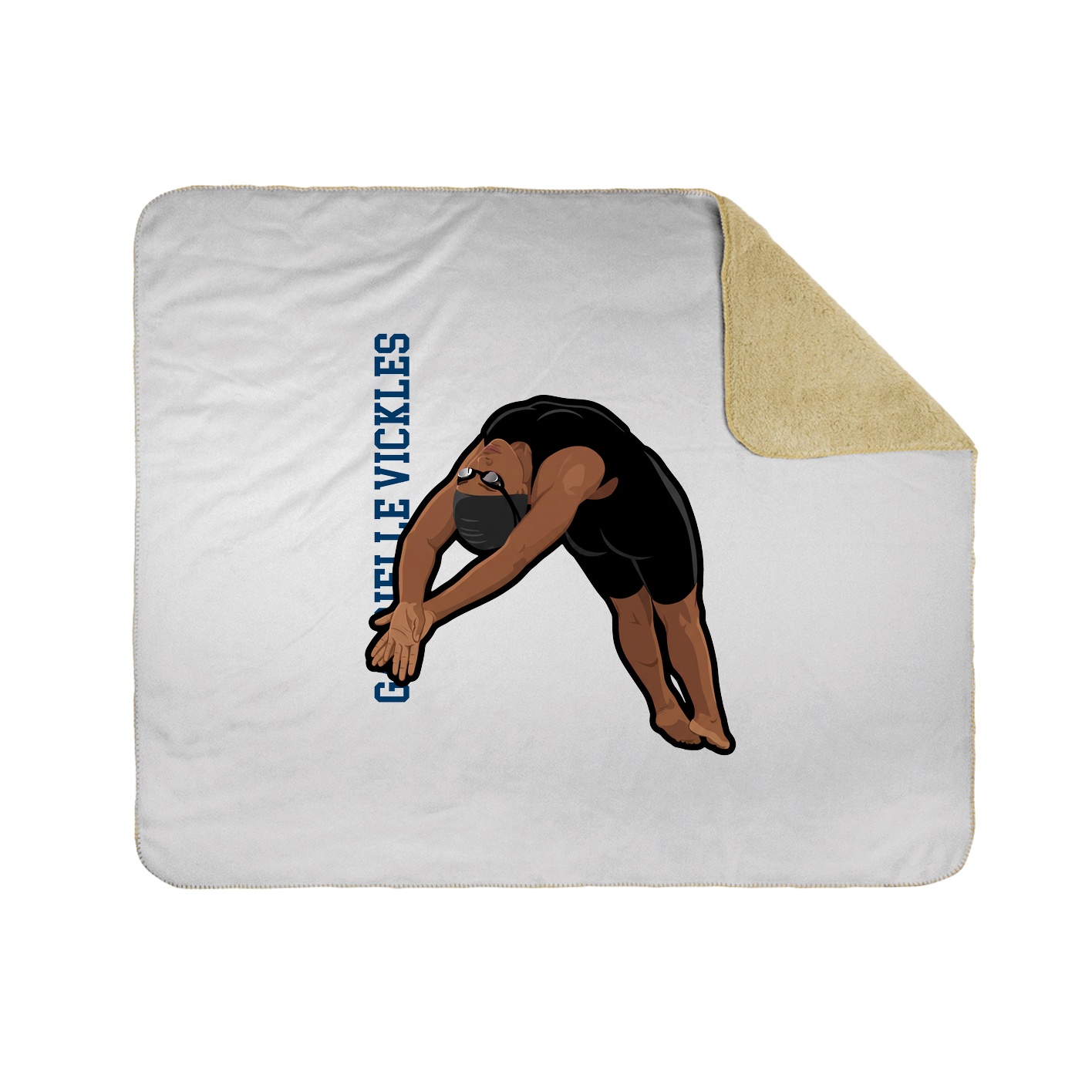 Throw Blanket — Name Vertical in White