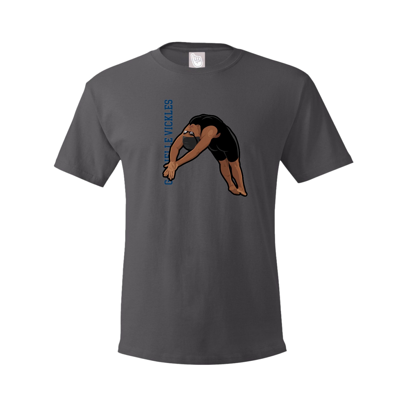 Tee — Name Vertical in Grey